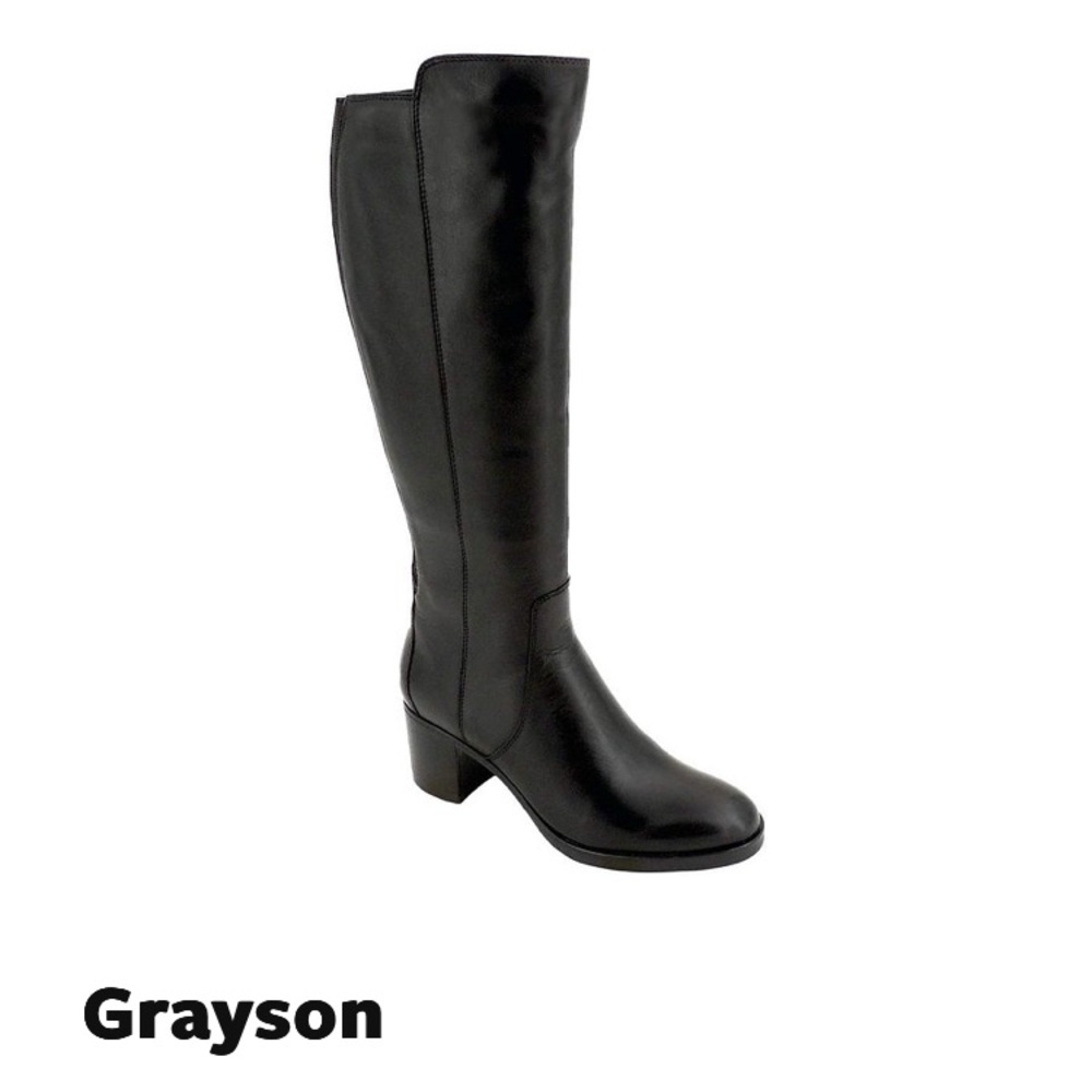 Knee High Black Boots Weather Resistant